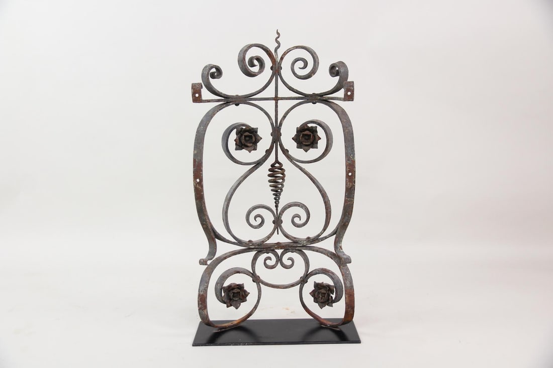 Wrought Iron Floral Architectural Element on Stand (1 of 7)