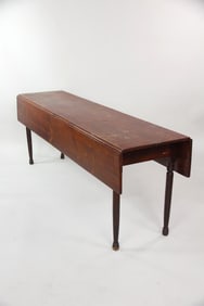 7' Primitive Drop Leaf Wooden Farm Table