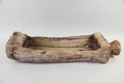Primitive Carved Wood Trough with Patina