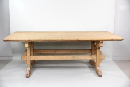 Pine Trestle Dining Farm Table, 8 Ft