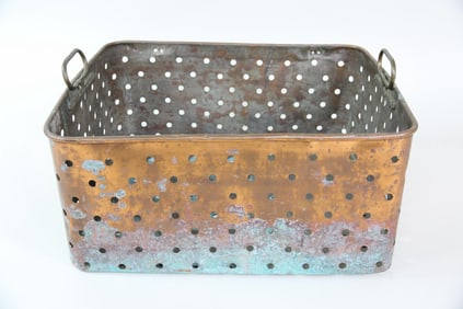 Industrial Perforated Copper Storage Bin