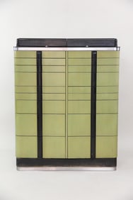 American Cabinet Co. Green Art Deco Dental Multi-Drawer Cabinet