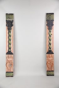 Pair of William Cameron Menzies Theater Set Design Panels, Female Figures