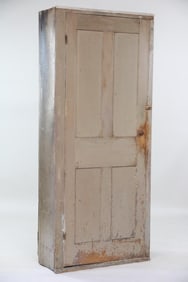 Primitive Painted Wood Cupboard with Paneled Door