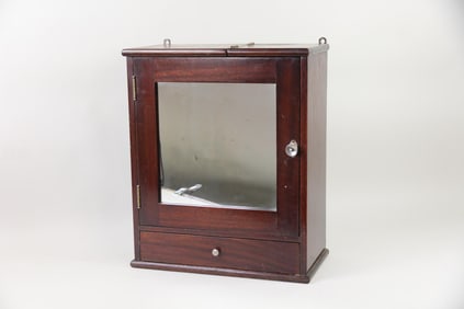 W.D. Allison Co. Mirrored Wood Apothecary Wall Cabinet