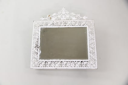 Victorian 19th C. Ornate Cast Iron Wall Mirror