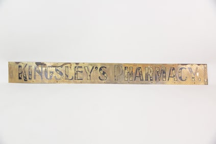 Brass Kingsley's Pharmacy Apothecary Trade Sign