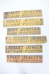 Lot of 6 Wood Painted Jeweler Sign Chatham NY, Phonographs
