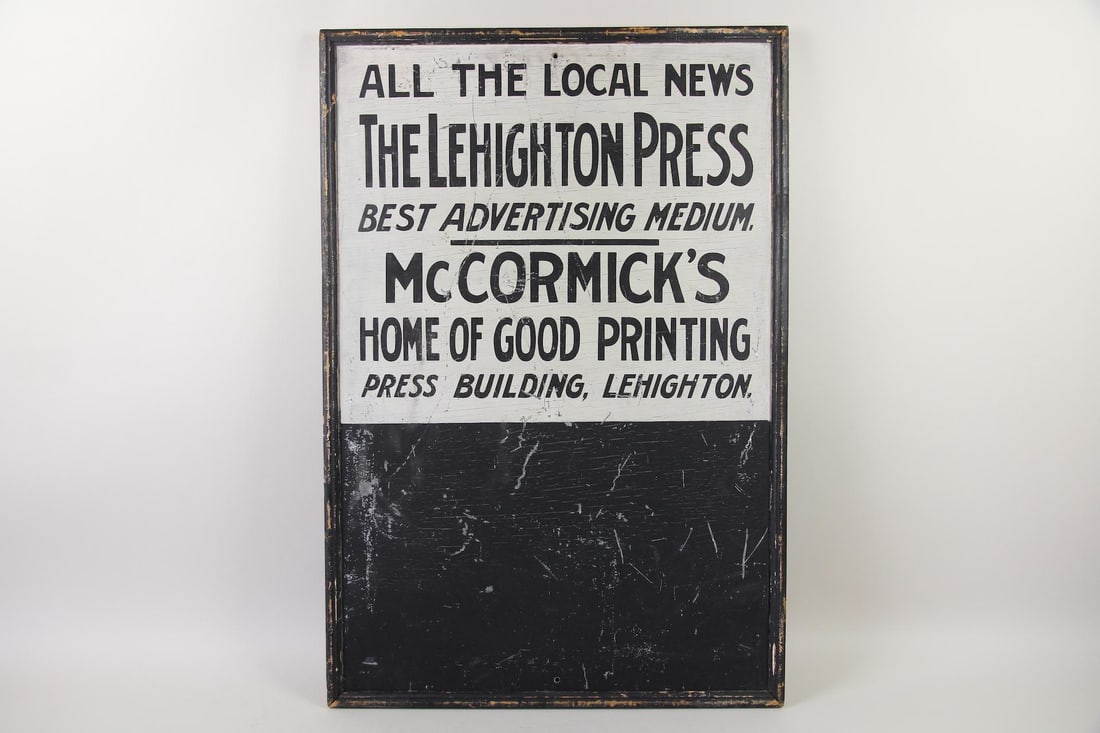 B&W Painted Chalkboard Sign for Lehighton Press PA (1 of 8)
