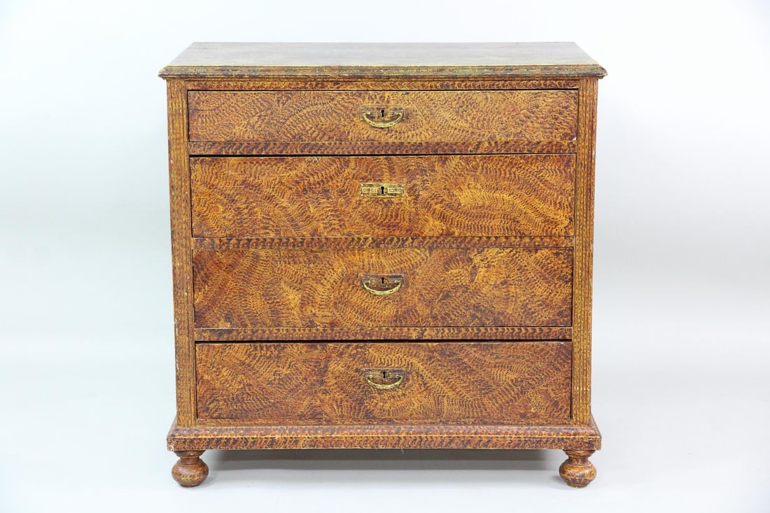 Sponge Painted Chest of Drawers Dresser (1 of 20)