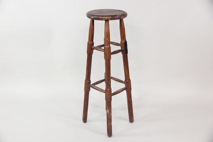 Extra Tall Primitive Wooden Stool