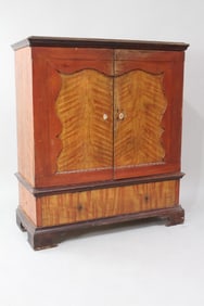 Primitive Faux Grain Painted Cabinet