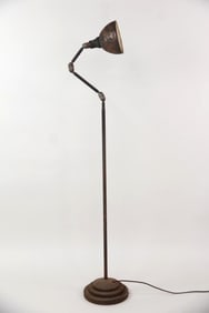 Industrial Articulating Steel Floor Lamp, Triple Jointed