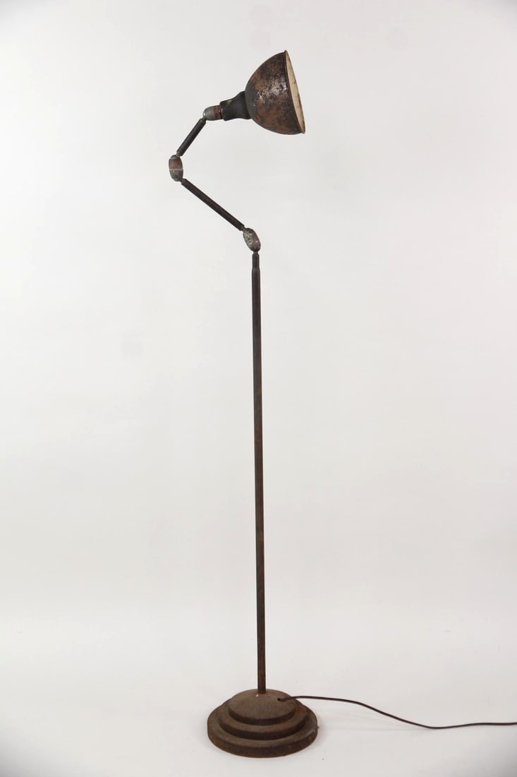 Industrial Articulating Steel Floor Lamp, Triple Jointed (1 of 9)