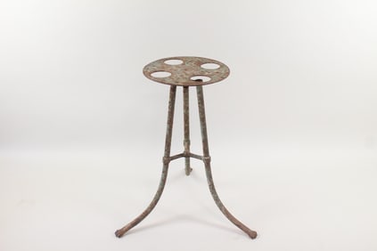 Industrial Cast Iron Tripod Garden Table with Paw Feet