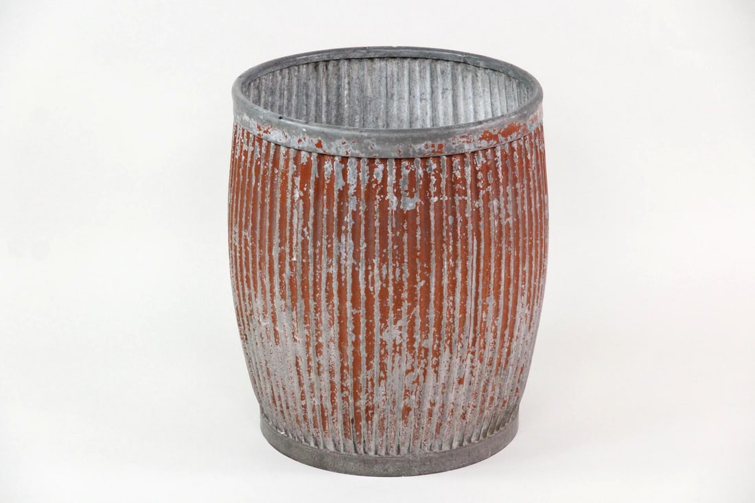 English Galvanized Metal Dolly or Planter, "The Mars Tub" (1 of 7)