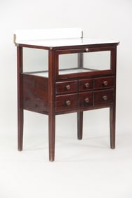 W.D. Allison Co. Milk Glass Apothecary Display Cabinet