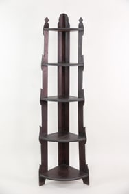 Folk Art Carved Edge Corner Shelf