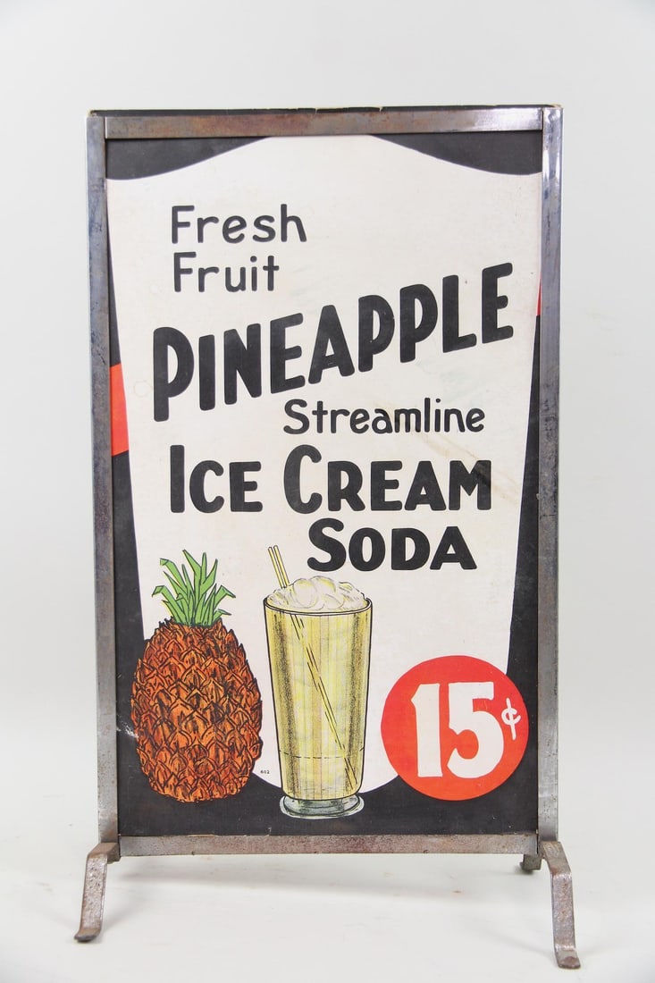 Double Sided Sign in Stand Pineapple Ice Cream Soda (1 of 9)