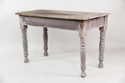 Primitive Grey Painted Drawer Wooden Work Table