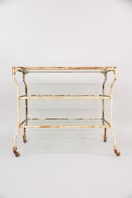 Medical Iron & Glass Cart Table, Frank S. Betz