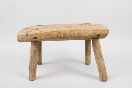 Primitive Peg Leg Stool with Patina