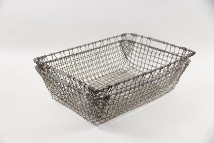Pair of Industrial Galvanized Wire Bread Baskets