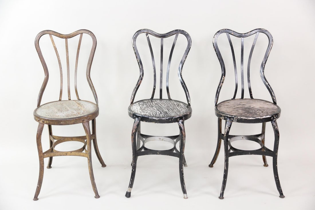Set of 3 Industrial Metal Toledo Soda Fountain Chairs (1 of 17)