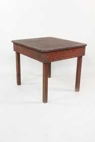 Primitive Faux Grain Painted Wood Side Table