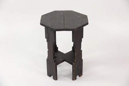 Arts & Crafts Wooden Octagonal Side Table