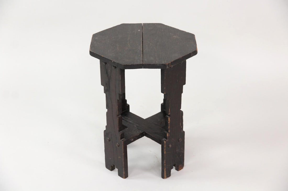 Arts & Crafts Wooden Octagonal Side Table (1 of 8)