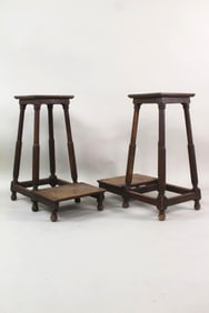 Pair of Oak Artist Model Stools, Pedestals.
