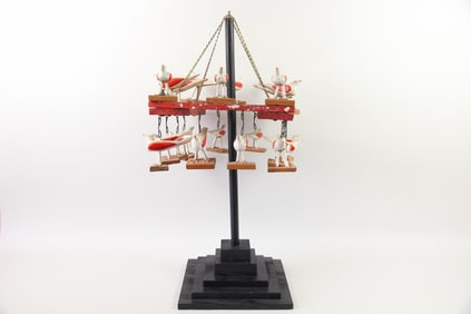 Joseph Lajoie Folk Art Bird Mobile on Stand