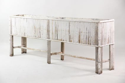 Adirondack White Painted Twig Planter