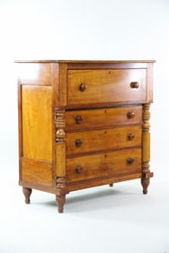 Empire 4-Drawer Wooden Dresser with Turned Columns