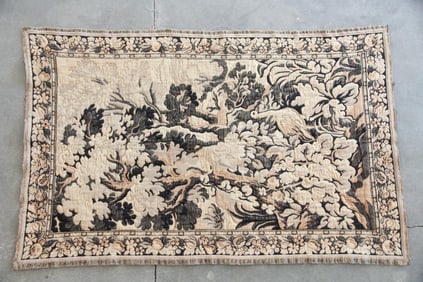 Jacquard Woven Tapestry Wall Hanging, Woodland Bird & Flora