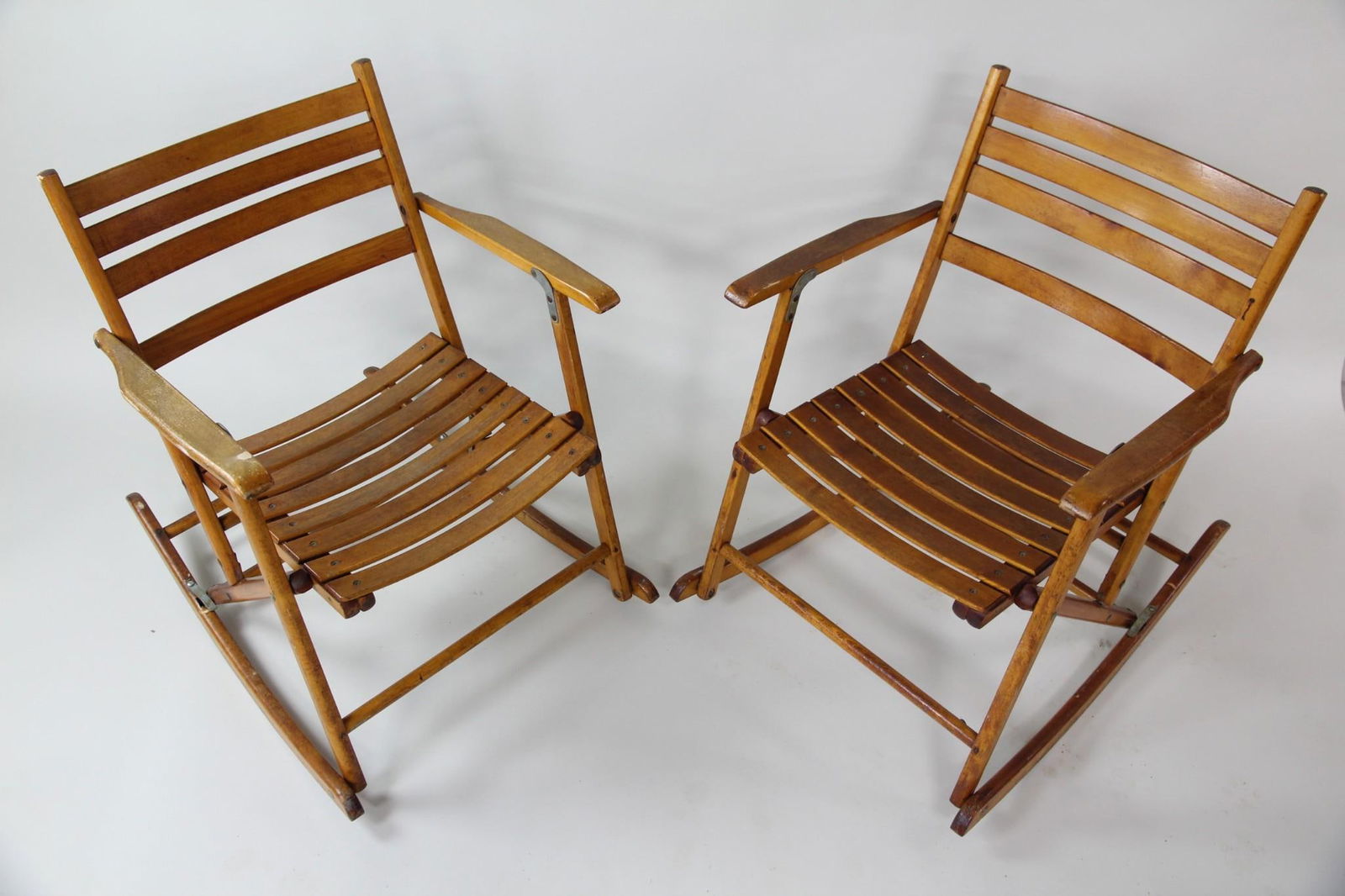 Pair of Telescope Folding Furniture Co. Rocking Chairs (1 of 11)