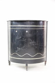 Art Deco Metal Demi-lune Bar Cart Trolley