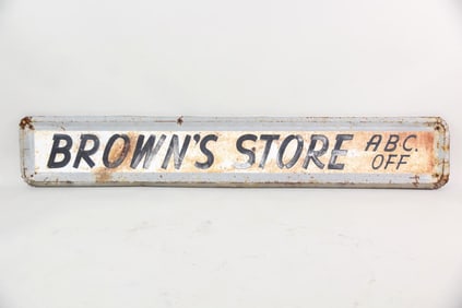 Metal "Brown's Store" Painted Sign