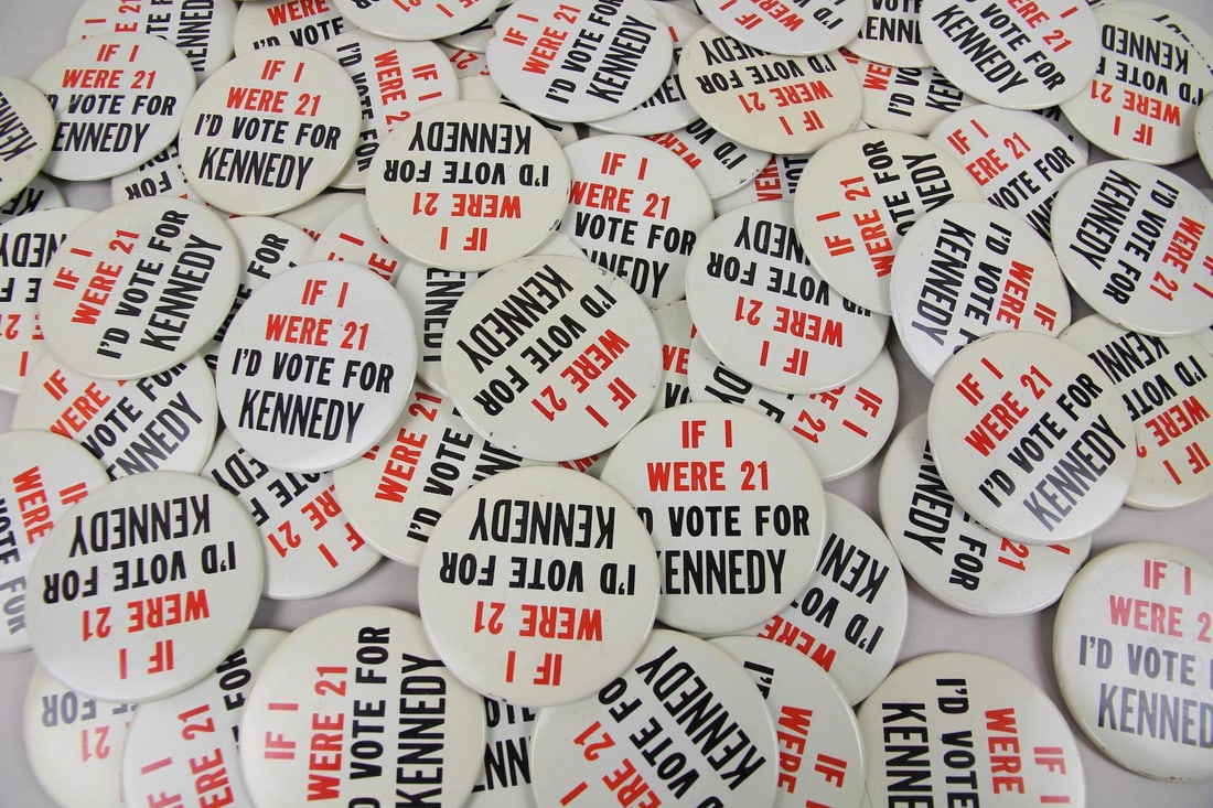 Giant Lot of Deadstock 1960 Kennedy Presidential Campaign Buttons (1 of 8)