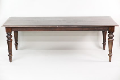 7 Ft Wooden Farm Table with Turned Legs