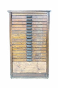 Industrial Oak Multidrawer Type Cabinet by Hamilton