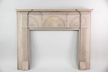 Federal Neoclassical Carved Wood Fireplace Mantel