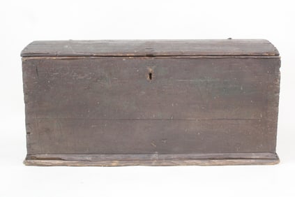 Primitive Domed Top Wood & Iron Trunk, Tool Box