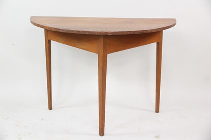 Demi-Lune Pine Console Table