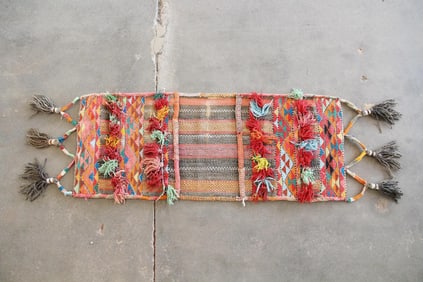 Afghan Wool & Cotton Double Saddle Bag with Tassels