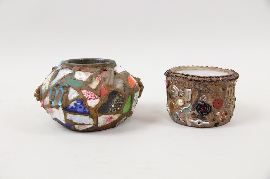 Pair of Folk Art Memory Jug Containers (1 of 15)