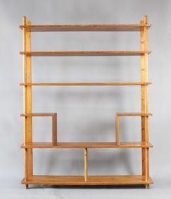 Wooden Homemade Bookcase Shelving Unit, Bauhaus Style