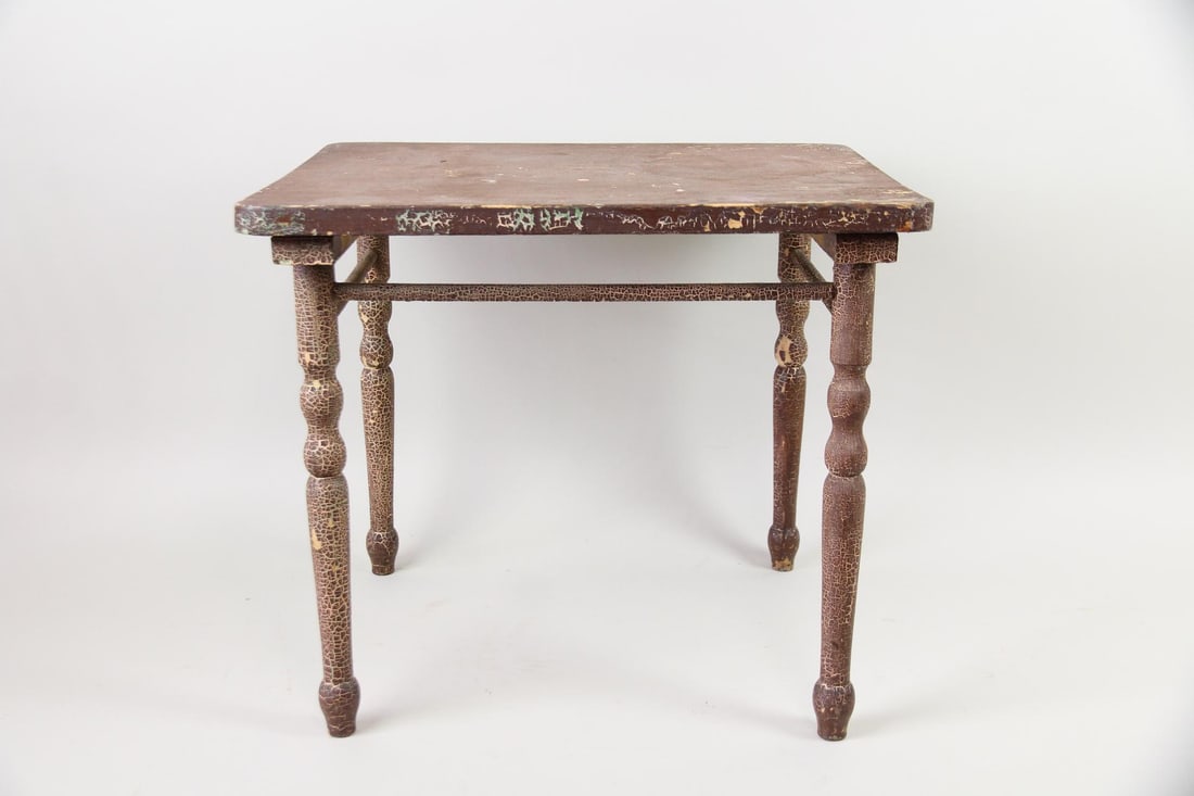 Brown Painted Turned Wood Side Table (1 of 11)