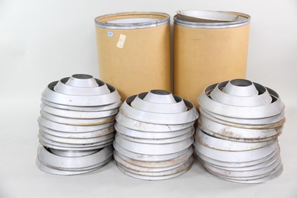 Large 70+ Lot of Industrial Aluminum Lamp Shade Grills